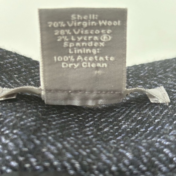 Ann Taylor Blue Black Kick Pleat Pencil Skirt Size 6 - Picture 4 of 7
